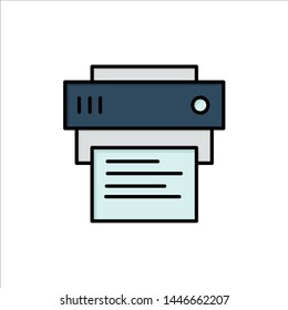 Printer, Print, Printing, Education  Flat Color Icon. Vector icon banner Template