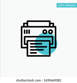 Printer, Print, Printing, Education turquoise highlight circle point Vector icon