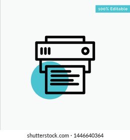 Printer, Print, Printing, Education turquoise highlight circle point Vector icon