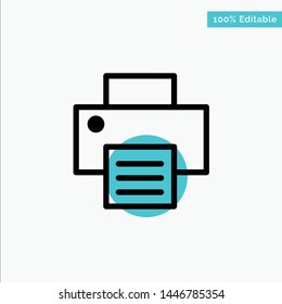 Printer, Print, Printing turquoise highlight circle point Vector icon