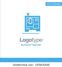 Printer, Printing, 3d, Scanner Blue Business Logo Template. Vector Icon Template background