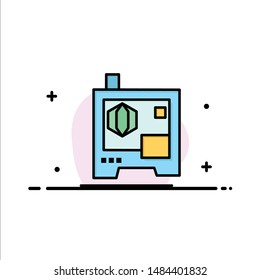 Printer, Printing, 3d, Scanner Business Logo Template. Flat Color. Vector Icon Template background