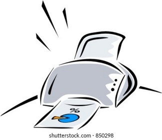 Printer printing a business chart. Check my portfolio for many more images of this series.