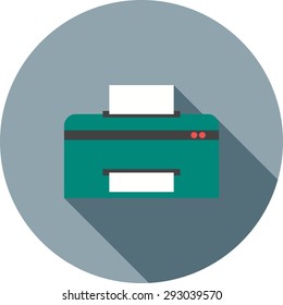 Printer, printing machine, digital printer icon vector image. Can also be used for printing, office equipment and copying. Suitable for web apps, mobile apps and print media 