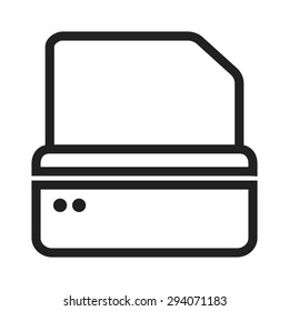 Printer, printing machine, digital printer icon vector image. Can also be used for printing, office equipment and copying. Suitable for web apps, mobile apps and print media 