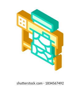 printer for printing on fabric isometric icon vector. printer for printing on fabric sign. isolated symbol illustration