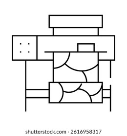 printer for printing on fabric line icon vector. printer for printing on fabric sign. isolated contour symbol black illustration