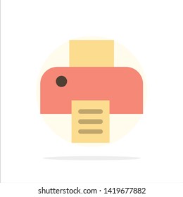 Printer, Printing, Print Abstract Circle Background Flat color Icon