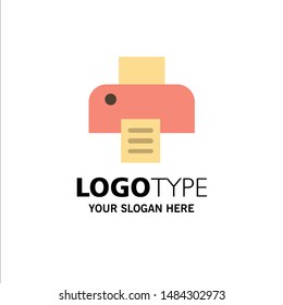 Printer, Printing, Print Business Logo Template. Flat Color. Vector Icon Template background