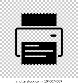 printer, receipt, simple icon. On transparent background.