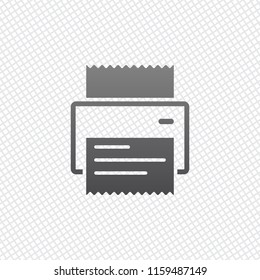 printer, receipt, simple icon. On grid background