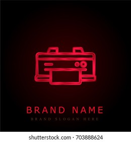 Printer red chromium metallic logo
