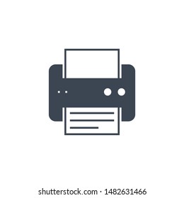Printer related vector glyph icon. Isolated on white background. Vector illustration.