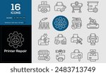 Printer Repair Set of high-quality icons that are suitable for Printer Repair. And change your next projects with minimalist icon design, perfect for websites, mobile apps, books, social media