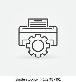 Printer Repair Vector Concept Icon Or Sign In Outline Style