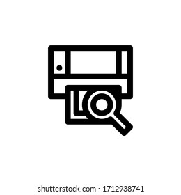 Printer Scan User Interface Outline Icon Logo Vector Illustration
