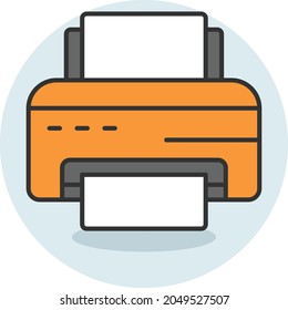 Printer Scanner Concept, 2 in 1 machine Vector Icon Design, Offset Printing Symbol, Digital Printer Services Sign, Cmyk Color print equipment Stock illustration