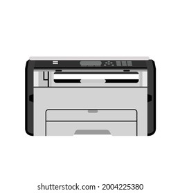 escáner de impresora en vectores, fotocopiadora vectorial e impresora, máquina de impresión, máquina ricoh, equipo de oficina, ilustración vectorial de impresora moderna.
