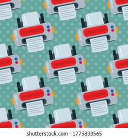 printer seamless pattern vector illustration 