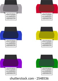 Printer Set - A Series of Printer Icons perfect for web icons and illustrations