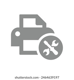 Printer settings vector icon. Screwdriver and wrench, repair shop symbol.