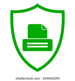 Printer and shield on white