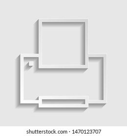 Printer sign. Paper style icon. Illustration.