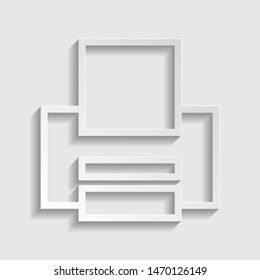 Printer sign. Paper style icon. Illustration.