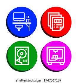 conjunto de iconos simples de impresora. Contiene iconos como Office, Imprimir, Disco duro, d imprimir, que se pueden usar para web, móvil y logotipo