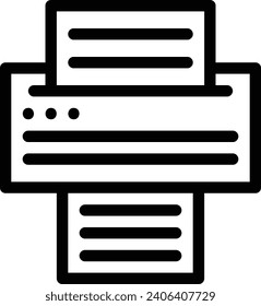 Printer single vector line icon