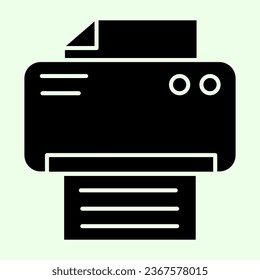 Printer solid icon. Office laser-jet print machine glyph style pictogram on white background. Business and organization signs for mobile concept and web design. Vector graphics