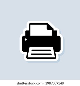 Printer sticker. Fax icon. Fax logo. Vector on isolated background. EPS 10.