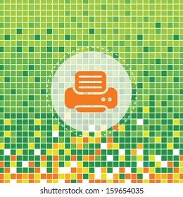 printer symbol on green moses background