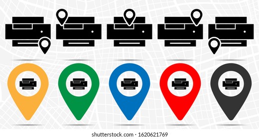 printer, text icon. Simple glyph vector of text editor set icons for UI and UX, website or mobile application on white background