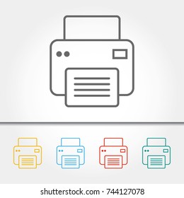 Printer Thin Line Single Icon Vector Illustration