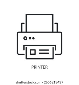 Ícones de vetor de linha fina da impressora.