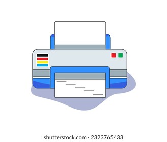 A printer is a tool that workers need to print a proposal or print other work, vector illustrations