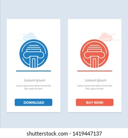 Printer, Type, Typewriter, Writer  Blue and Red Download and Buy Now web Widget Card Template