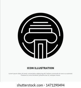 Printer, Type, Typewriter, Writer solid Glyph Icon vector. Vector Icon Template background