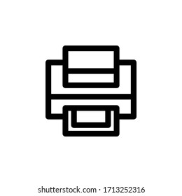 Printer User Interface Outline Icon Logo Vector Illustration
