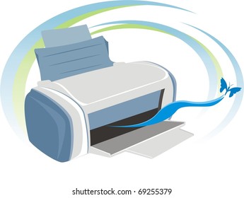 Printer. Vector