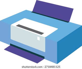 Peças de vetor de impressora, Impressora comercial, Escritório estacionário, Design de vetor