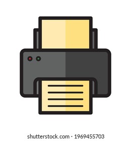 Printer vector color icon isolated on white background. Printer color icon for infographic, website or app.