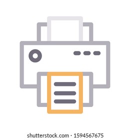 printer vector color line icon 