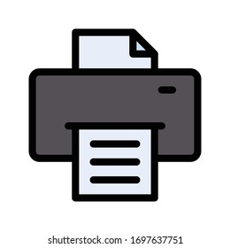 printer vector flat color icon 