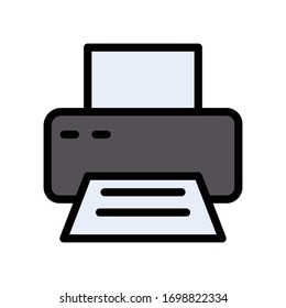 printer vector flat color icon 