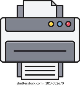printer vector flat color icon 
