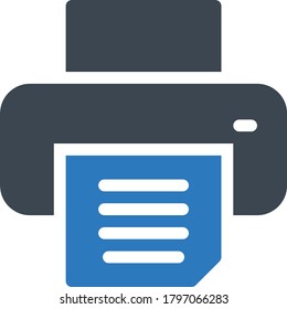 printer vector glyph color icon 