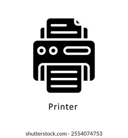 Printer vector Glyph Cricle Icon.Eps file 10