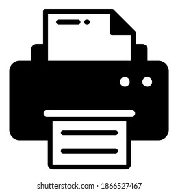 icono de glifo vectorial de impresora, icono de escuela y educación